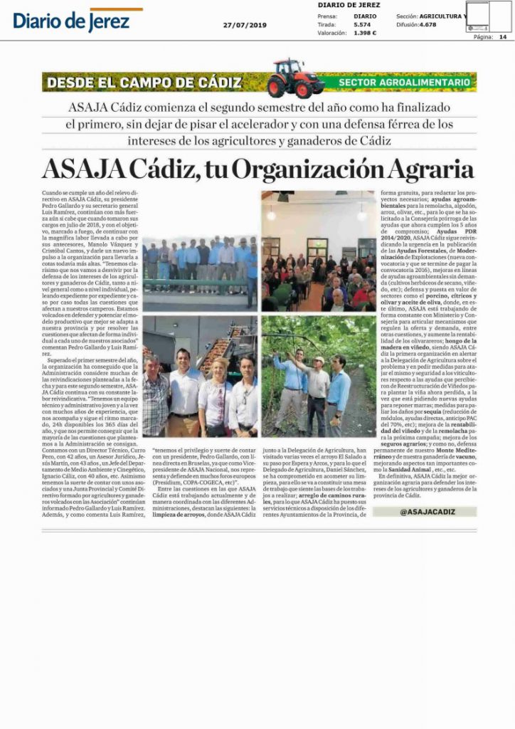 Imagen ASAJA Cádiz, tu Organización Agraria
