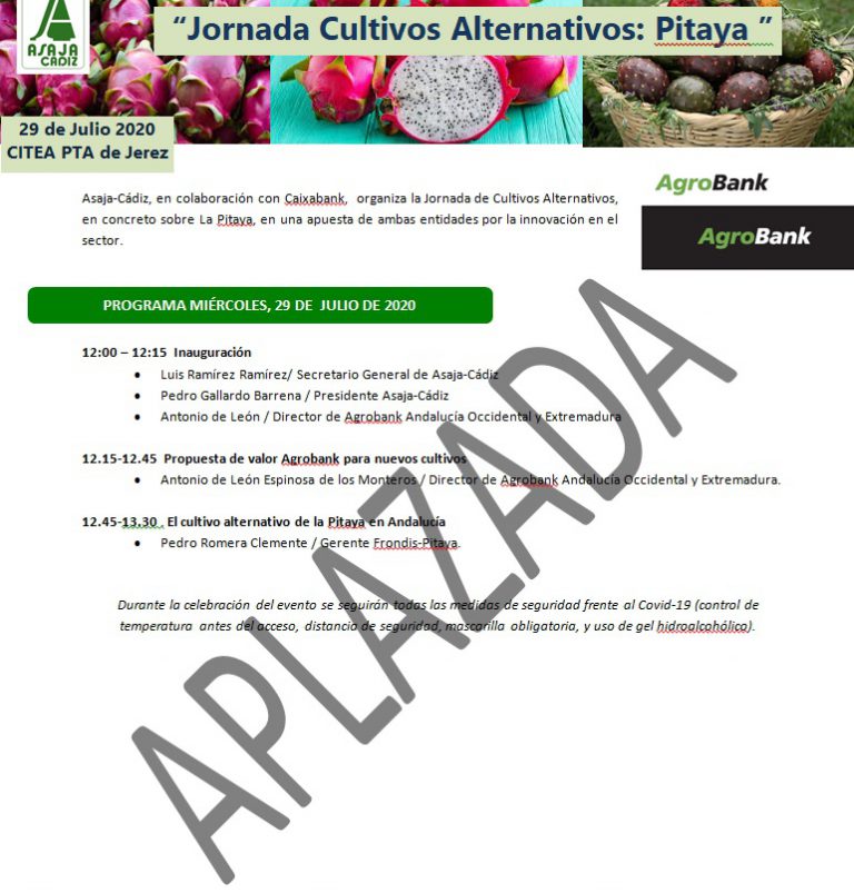 APLAZADA!!! JORNADA DE CULTIVOS ALTERNATIVOS: PITAYA