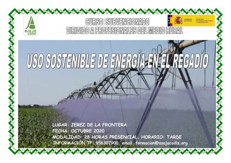 Curso Uso sostenible de energía en el regadío