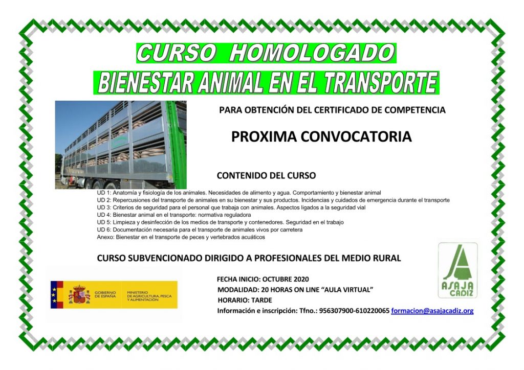 Imagen Curso Homologado Bienestar Animal en el transporte