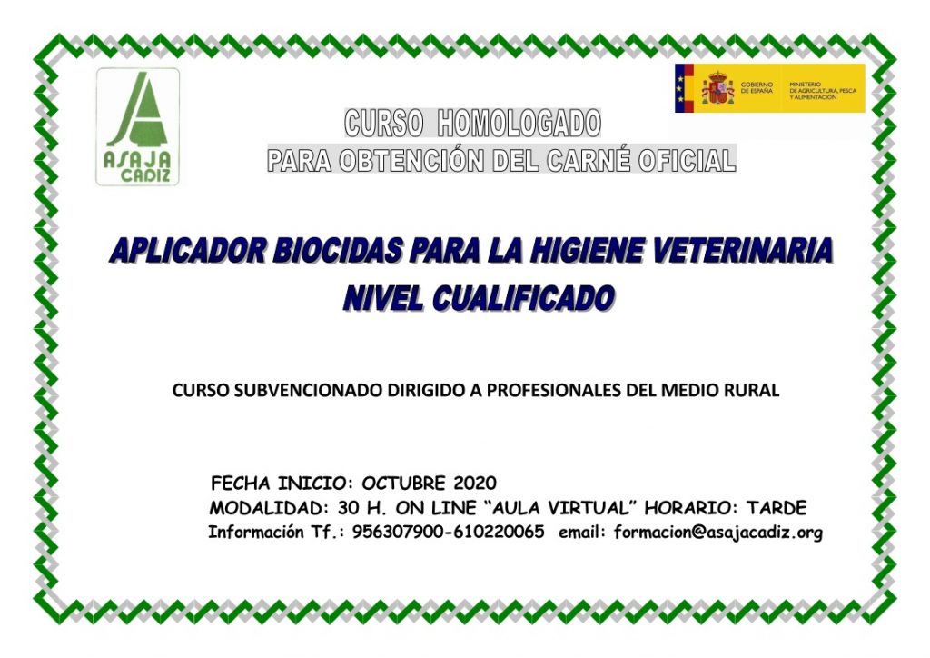 Imagen Curso de Aplicador de Biocidas para la higiene veterinaria