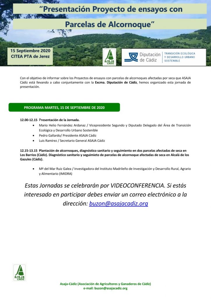 Imagen Presentación Proyecto de ensayos con Parcelas de Alcornoque