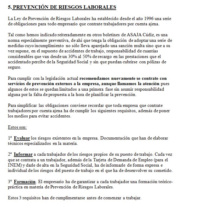 PREVENCIÓN DE RIESGOS LABORALES