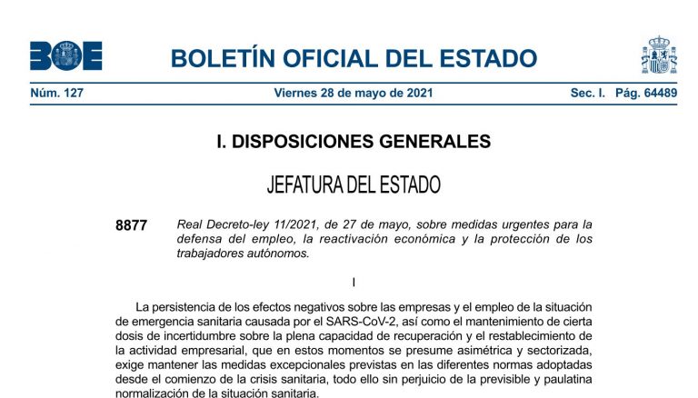 MEDIDAS URGENTES PARA LA DEFENSA DEL EMPLEO, LA REACTIVACIÓN ECONÓMICA Y LA PROTECCIÓN DE LOS TRABAJADORES AUTÓNOMOS