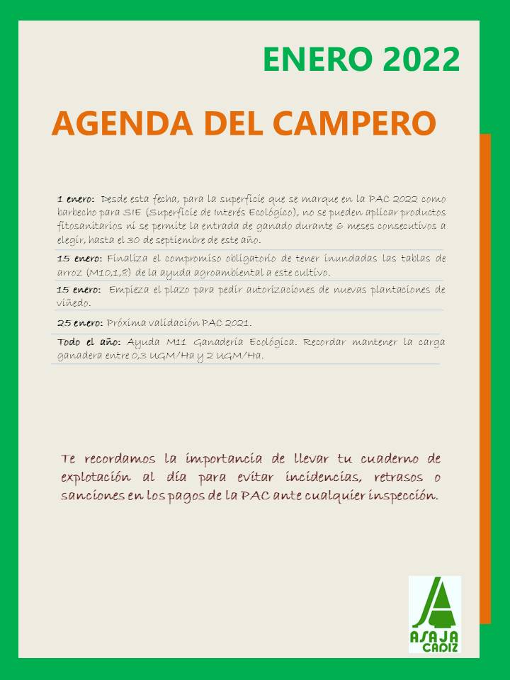 AGENDA DEL CAMPERO ENERO