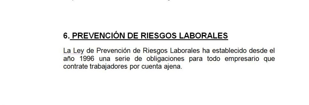 Imagen PREVENCIÓN DE RIESGOS LABORALES