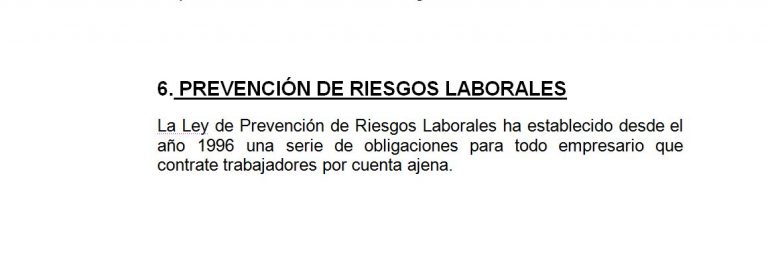 PREVENCIÓN DE RIESGOS LABORALES